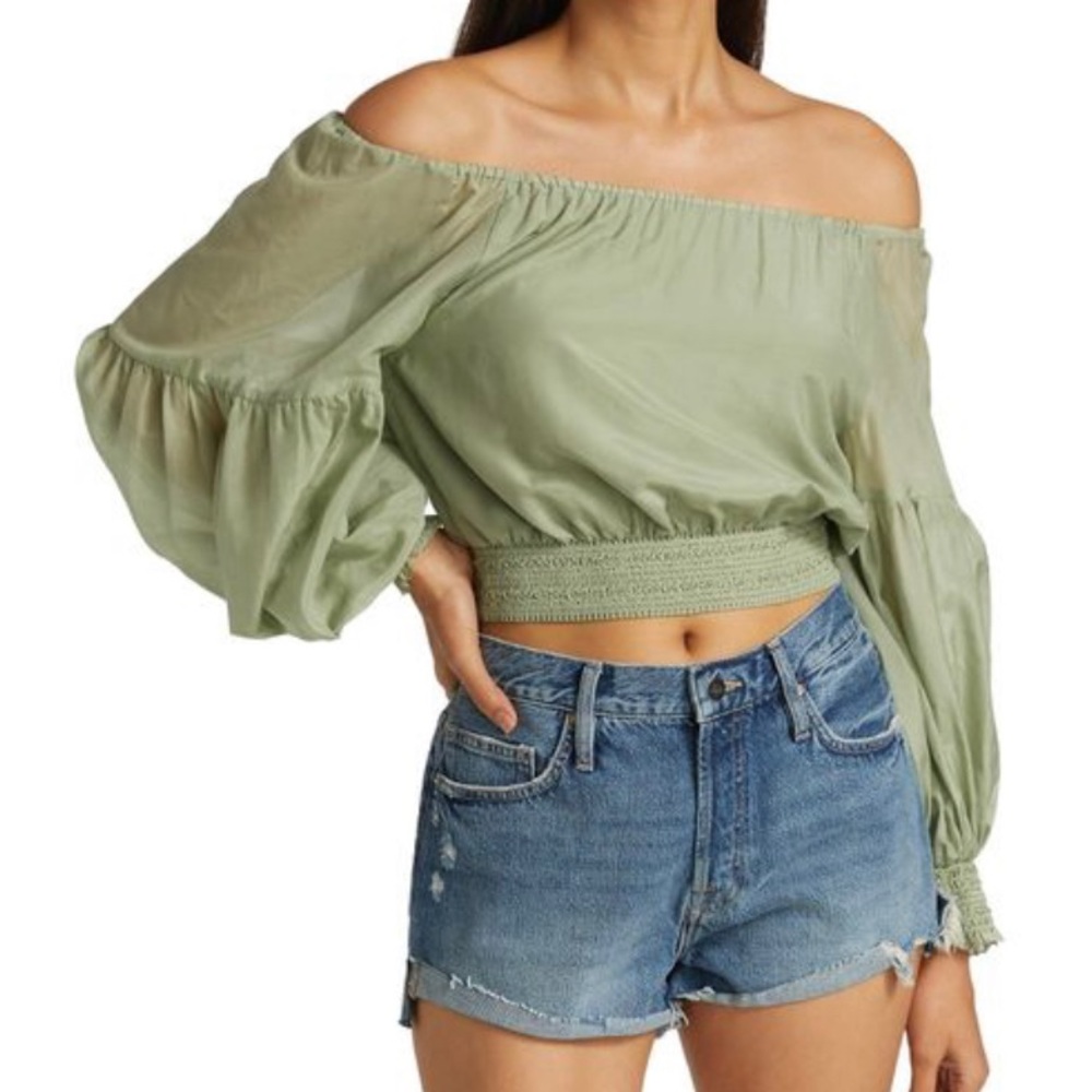 Alice + Olivia Azalea Off The Shoulder Peasant Top Large